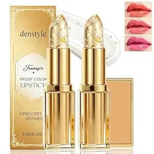 Color Changing Lipstick, Ph Lipstick Color Changing, Transfer Proof Lip Stick With Gold Flakes, Long Lasting Clear Lip Balm With Moisturizing Formula, Lip Stick For Women-2pcs