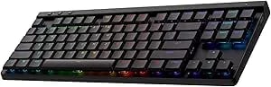 Logitech G515 Lightspeed TKL Low Profile Wireless Gaming Keyboard, Lightsync RGB, Thin Tenkeyless Design, PBT Keycaps, Tactile (Brown) Mechanical Switches - Black
