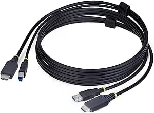 Startech.Com 6ft (1.8m) HDMI And USB 5Gbps KVM Cable, 4K 60Hz, HDMI 2.0 And USB Combo Cable For KVM Switch