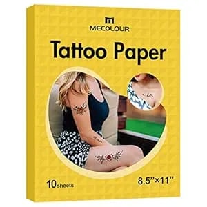 Mecolour Printable Temporary Tattoo Paper 8.5"x11"-10 Sets For Inkjet Printer Diy Image Transfer Decal Paper For Skin, For Celebrate Festivals, Parties, Birthday Bashes,New Year