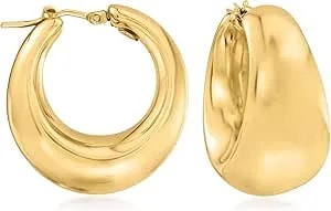 Ross-Simons Italian 18kt Gold Over Sterling Hoop Earrings