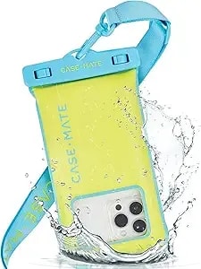 Case-Mate 2 Pack ip68 Waterproof Phone Pouch - Floating Waterproof Phone Case W/Crossbody Lanyard - Beach Cruise Ship Travel Essentials - Compatible W/All Devices, Touchscreen Friendly - Citrus Splash