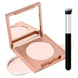 Under Eye Brightener With Brush, Colored Clay Cc Undereye Corrector For Dark Circles, Conceal Brighten Hydrating Under Eye Skin, Skin Concealer Color Correcting For Women(Light Beige)