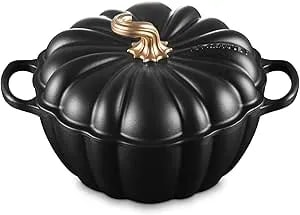 Le Creuset Enameled Cast Iron Signature Pumpkin Cocotte, 4 Qt., Licorice
