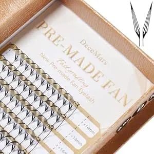 Decemars Premade Anime Flying Spire Eyelash Extensions 0.07 C Curl 9mm Comic Feather Shape Lash Fans Clusters Manga Individual Spikes Eyelashes Natural Soft Wispy Fox Cat Eye Lashes (a05-C-0.07-9mm)