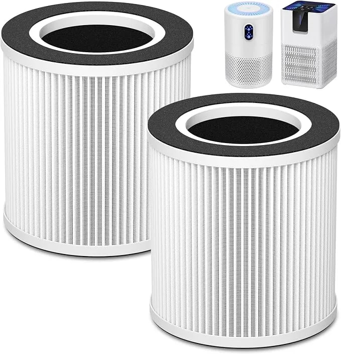 B-d02l/m05 Filter, Compatible With Mooka B-d02l & m05 Air Purifier - For Vewior B-d02u, For Koios B-d02l, For Tailulu d10 Air Purifier, 2 Pack Basic Filter, White