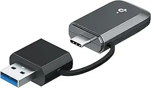 Tp-Link Archer tbe230u be3600 Wi-Fi 7 Usb Wi-Fi Adapter For Desktop Pc, Ultra-Fast Dual-Band Wireless Network Adapter, Usb-C & Usb-A 3.0, Plug And Play, wpa3 - Mlo, Compatible With Windows 11 & 10