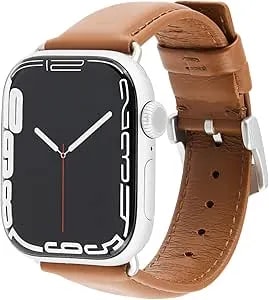 Case-Mate Apple Watch Leather Band For Women - Compatible With 38mm - 42mm Iwatch Series 11/10/9/8/7/6/5/4/3/2/1 And SE - Signature Premium Leather Band Strap - Easy To Install And Remove - Cognac