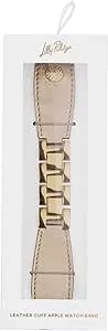 Lilly Pulitzer Leather Watch Band Sized To Fit 38mm, 40mm, 42mm, And 44mm Smartwatches, Compatible With Apple Watch Series 1-6 And SE, Fruity Flamingo, Gold