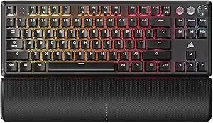 Corsair K70 PRO TKL RGB Tenkeyless Mechanical Wired Gaming Keyboard – Pre-Lubed Hall Effect MGX Hyperdrive Adjustable Switches, Simultaneous SOCD And Rapid Trigger, ABS Double-Shot, Qwerty NA – Black