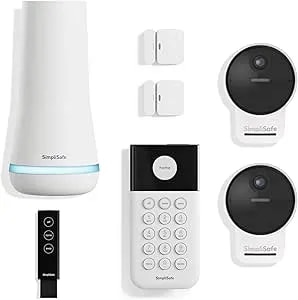 Simplisafe 7 Piece Wireless Outdoor Camera Home Security System - Optional 24/7 Professional Monitoring - No Contract - Compatible With Alexa And Google Assistant