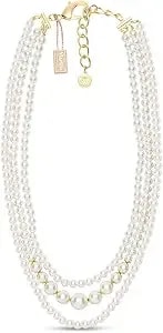Martha Stewart Traditional Three Strand Pearl Necklace In Gold For Women