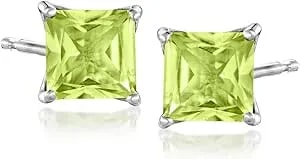 Ross-Simons 2.20 Ct. T.W. Peridot Stud Earrings In Sterling Silver
