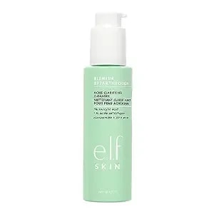 E.L.F. Skin Blemish Breakthrough Clarifying Cleanser, Gel Cleanser For Removing Makeup, Controlling Oil & Clarifying Pores, 1% Salicylic Acid