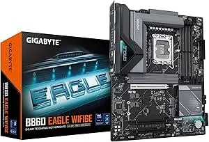 Gigabyte B860 Eagle WIFI6E Intel Core Ultra (Series 2) LGA 1851 Motherboard, ATX, DDR5, 3X M.2, Pcie 5.0, USB-C, WIFI6E, 2.5GbE LAN, EZ-Latch