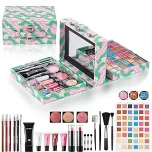 Hot Sugar Makeup Kit For Girls 13-15, Birthday Christmas Makeup Gift Set For Teens 16-18, All In One Beginner Makeup Kit For Women Full Kit (Floral Green)