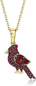Ross-Simons 0.60 Ct. T.W. Garnet Cardinal Pendant Necklace In 18kt Gold Over Sterling. 18 Inches
