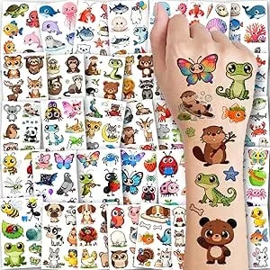 Charlent Animals Temporary Tattoos For Kids - 36 Sheets Cute Animals Tattoo Stickers For Boys Girls Birthday Party Supplies,Goodie Bag Stuffers & Decoration