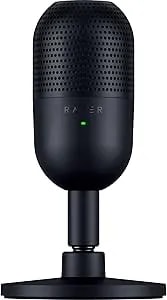 Razer Seiren V3 Mini USB Microphone: Condenser Mic - Supercardioid Pickup Pattern - Tap-To-Mute Sensor With LED Indicator - Shock Absorber - Ultra Compact - PC, Discord, OBS Studio, Xsplit - Black