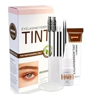 2-In-1 Lash & Brow Color Kit For Faded & Light-Colored Lashes & Brows, Professional Eyelash & Eyebrow Color Set, Long-Lasting Salon Results At Home, 7ml (Brown)