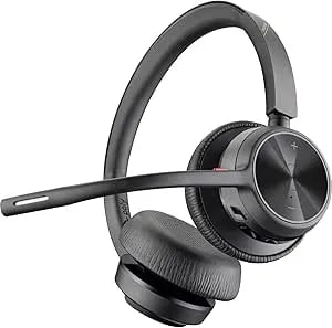 Poly - Voyager 4320 Uc Wireless Headset (Plantronics) - Headphones With Boom Mic - Connect To Pc/Mac Via Usb-A Bluetooth Adapter, Cell Phone Via Bluetooth - Works With Teams, Zoom & More