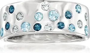 Ross-Simons 0.70 Ct. T.W. Tonal Blue Topaz Ring In Sterling Silver