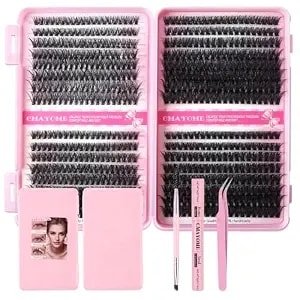 Lash Extension Kit, 50d 60d 80d 100d Individual Lash Clusters, 640pcs Volumized Eyelash Clusters Diy Lash Book With Lash Bond And Seal, Lash Tweezers Brush