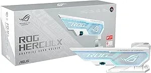 ASUS ROG Herculx Graphics Card Holder White Edition (Tool-Free Design, Included Spirit Level, Solid Zinc Alloy, 72-128mm, Aura Sync)