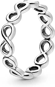 Pandora Jewelry Simple Infinity Band Sterling Silver Ring, Size 4.5, No Box