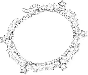 Ross-Simons Italian Sterling Silver Star Drop Bracelet. 7 Inches