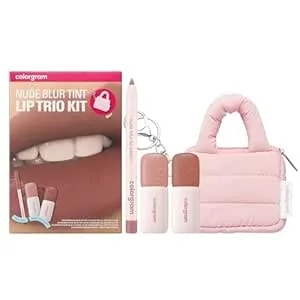 Colorgram Nude Blur Tint Lip Trio Kit 02 Warm Kit - K-Beauty Makeup - Soft Matte Lip Stain - Powdery Finish - 2-In-1 Lip & Cheek - Lightweight & Buildable