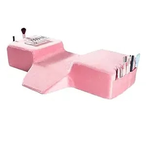 Beauty Salon Eyelash Extension Pillow Memory Foam Lash Pillow With Velvet Pillowcase Ergonomic Curve Improve Cervical Pillows For Neck Pain(Pink)