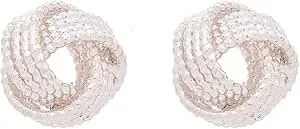 Nine West "Chain Gang" Knot Button Earrings