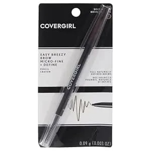 Covergirl Easy Breezy Brow Micro-Fine And Define Pencil, Soft Brown, 0.03 Pound , Brown Eyebrow Pencil, No Sharpening Needed, Built In Spoolie, Safe For Sensitive Eyes, Removes Easily