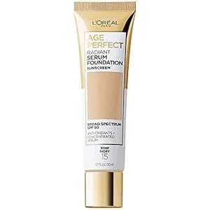 L'Oreal Paris Age Perfect Radiant Serum Foundation With Spf 50, Rose Ivory, 1 Ounce
