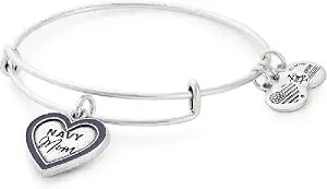 Alex And Ani Women'S Navy Mom Bangle Bracelet, Rafaelian Silver - Sliding Expandable Clasp