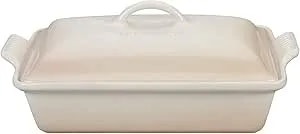 Le Creuset Stoneware Heritage Covered Rectangular Casserole, 4 Qt. (12" X 9"), Meringue