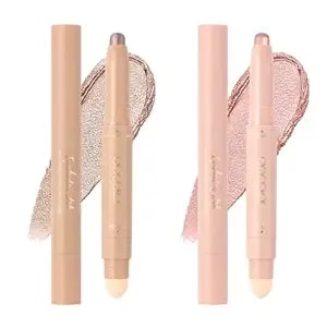 Docolor Eyeshadow Stick, 2pcs Cream Eye Shadow Sticks Brightener Eyeshadow Pencil Crayon Highlighter Eye Makeup Shadow Stick Sets With Crease-Proof Formula Long Lasting Waterproof Eye Shadow Make Up