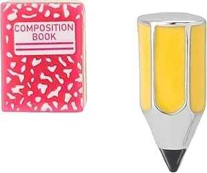 Betsey Johnson Women'S Straight A'S Pencil & Notebook Mismatch Earrings