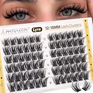 Wispy Lash Clusters 12-18mm Fluffy Eyelash Clusters Lyra Cluster Lashes Volume Cluster Eyelash Extensions Long Individual Lashes D Curly Diy Lash Extensions For Soft Glam Makeup By Lvmixwig
