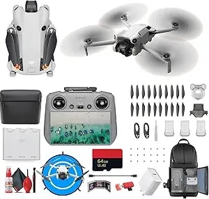 Dji Mini 4 Pro Drone Fly More Combo With Rc 2 Controller - 4k Hdr Camera Omnidirectional Obstacle Sensing - 36-Min Flight Time (Cp.Ma.00000813.01) + Backpack + Landing Pad + 64gb Card + More