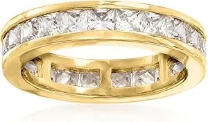 Ross-Simons 3.00 Ct. T.W. Cz Eternity Band In 18kt Yellow Gold Over Sterling Silver