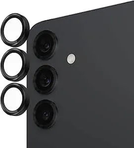 Case-Mate Samsung Galaxy S25 Camera Lens Protector With Black Aluminum Rings - Double Tempered Glass, Durable Anti-Scratch - Ultra HD View With Night Shooting, Case Friendly, Easy To Install