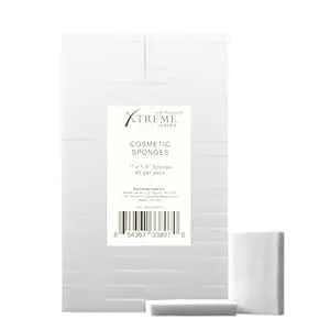 Xtreme Lashes Cosmetic Sponges, 1 Inch X 1.5 Inch, 40 Count, Lash Extension Safe, Professional Lint-Free, Latex-Free Cosmetic Cleansing Sponges, Soft, Absorbent, Multi-Purpose