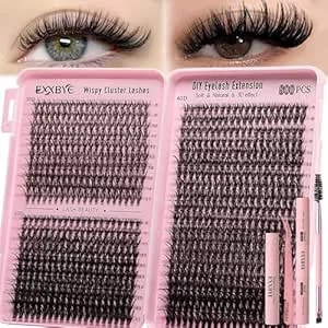 Wispy Lash Clusters Kit 800pcs Lash Extension Kit Diy Eyelash Clusters 30d&40d&50d Lashes Clusters 8-18mm With Lash Bond And Seal, Lash Tweezers, Lash Remover，Lash Brush