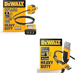 Dewalt Heavy Duty 72w 5 Port Usb Car Charger Multiport, Iphone 16 Multi Usb Car Charger, Fast Charge Pd & qc3.0 Cigarette Lighter Adapter W/ 6ft Cable, Type C Front/Back Charging For Multiple Devices