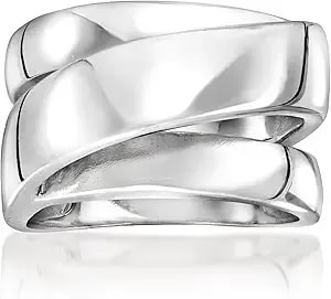 Ross-Simons Sterling Silver-Plated Multi-Row Ring