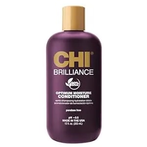 Chi Deep Brilliance Optimum Moisture Conditioner, Made With Olive & Monoi Oil To Strengthen Hair, Sulfate, Paraben, & Cruelty-Free, 12 Oz