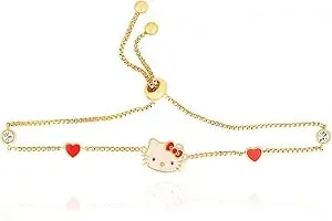 Hello Kitty Gold Lariat Bracelets For Women – Officially Licensed Sanrio Jewelry With Cz, Pearls & Pendant Styles