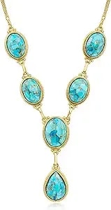 Ross-Simons Turquoise Y-Necklace In 18kt Gold Over Sterling. 18 Inches